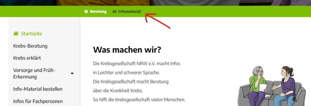 Info Material bestellen erklärt Krebsgesellschaft NRW e V